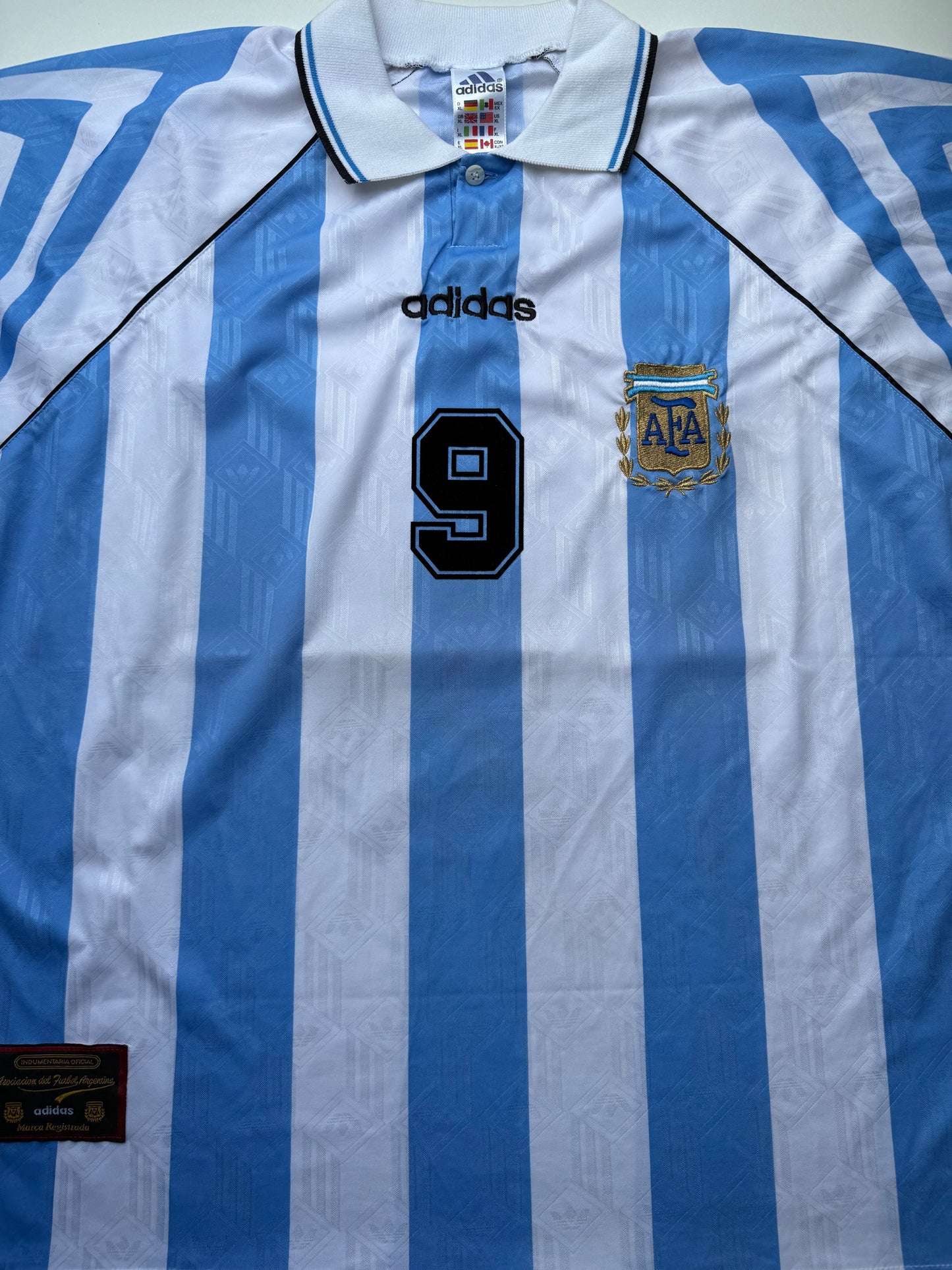 Argentina 1996 Home Shirt #9 Batistuta (XL)