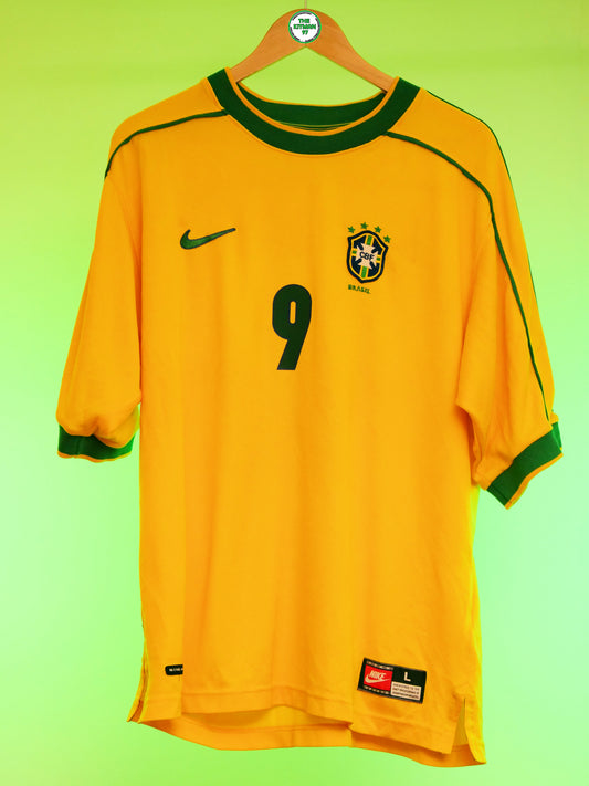 Brazil 1999 Home Shirt (#9 Ronaldo) (L)