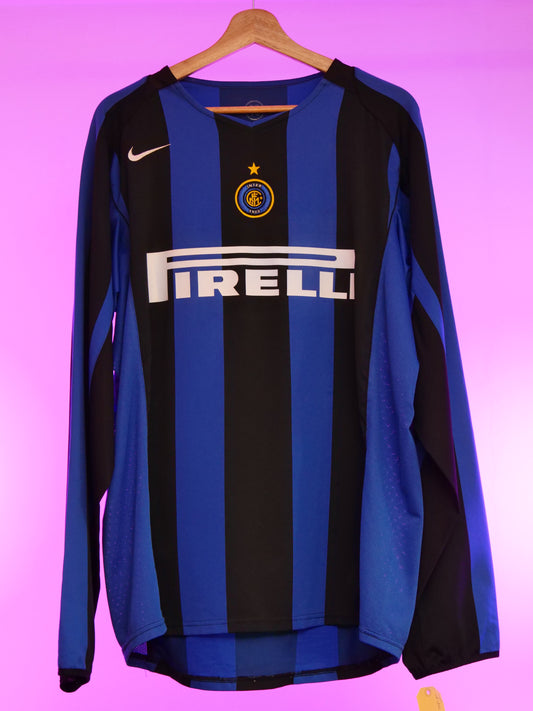 Inter Milan 2004/2005 Home Shirt Longsleeve (#10 Adriano) (XL)