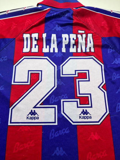 Barcelona 1995/1997 Home Shirt #23 De La Peńa (Size M fits L)