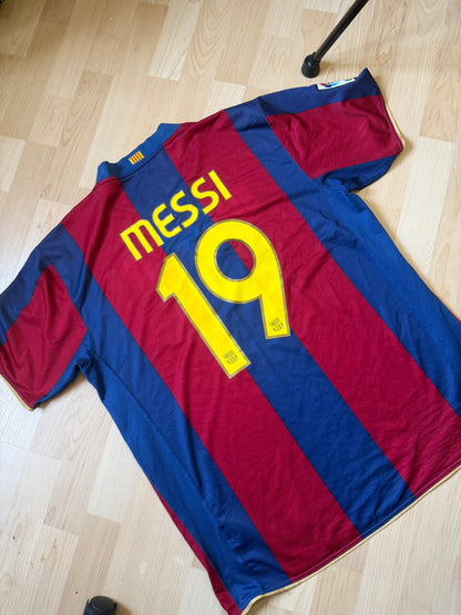 Barcelona 2007/2008 Home Shirt (#19 Messi) (XL)