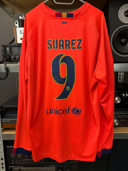 Barcelona 2014/2015 Away Shirt Longsleeve (#9 Suárez) (XXL)