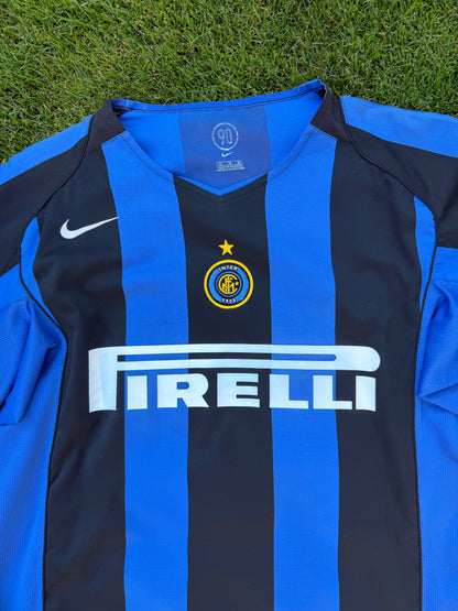 Inter Milan 2004/2005 Home Shirt Longsleeve (#10 Adriano) (XL)