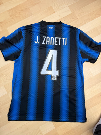 Inter Milan 2010/2011 Home Shirt (#4 Zanetti) (L)