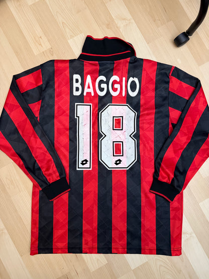 AC Milan 1994/1995 Intercontinental Cup Home Shirt (#18 Baggio) (L/XL)