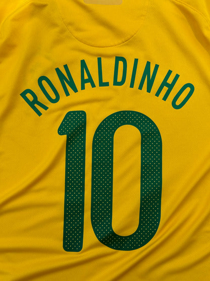 Brazil 2010 Home Shirt (#10 Ronaldinho) (L)