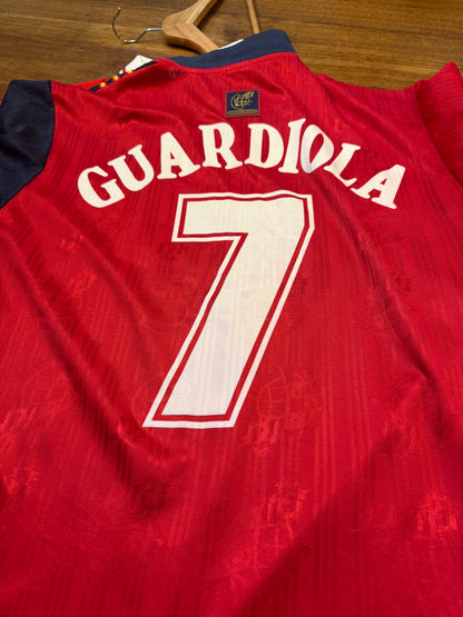 Spain 1996/1998 Home Shirt (#7 Guardiola) (L)