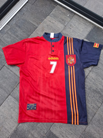 Spain 1996/1998 Home Shirt (#7 Guardiola) (L)