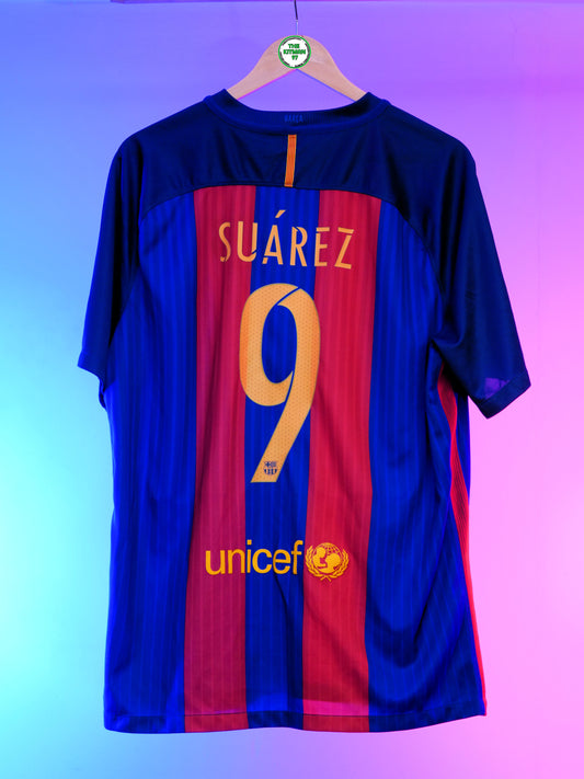 Barcelona 2016/2017 Home Shirt #9 Suárez (XL)