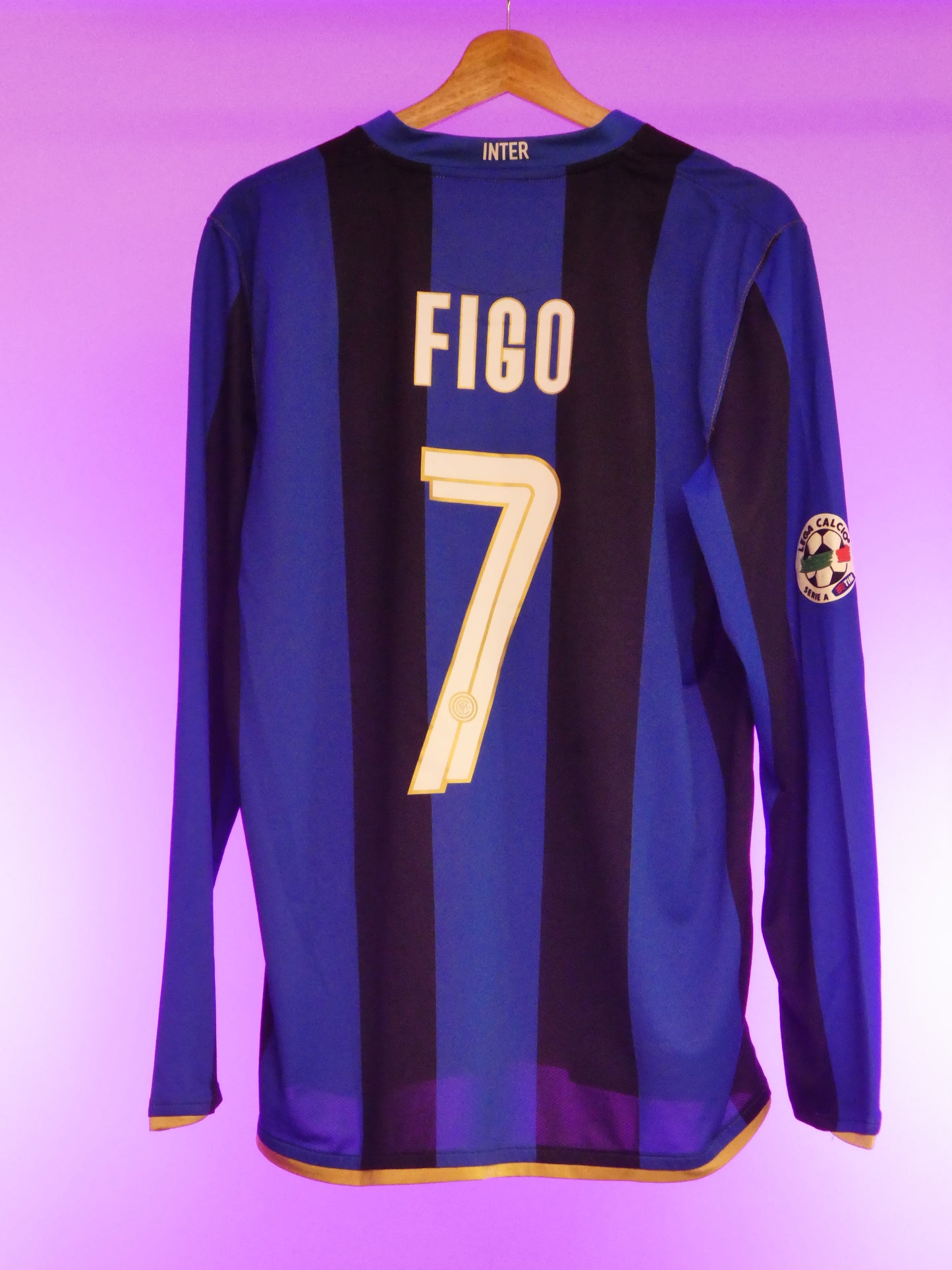 Inter Milan 2008/2009 Home Shirt Longsleeve (#7 Figo) (L)