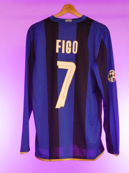 Inter Milan 2008/2009 Home Shirt Longsleeve (#7 Figo) (L)