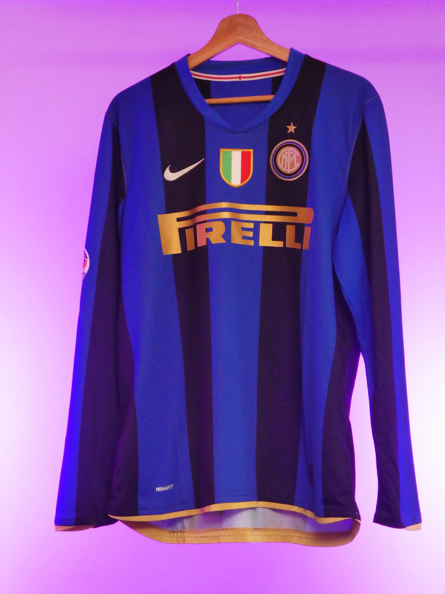 Inter Milan 2008/2009 Home Shirt Longsleeve (#7 Figo) (L)
