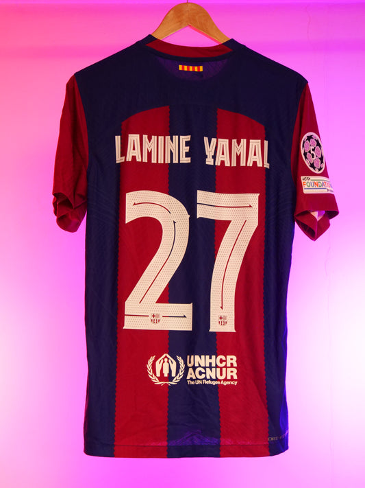 Barcelona 2023/2024 Home Shirt Vapor Version (#27 Lamine Yamal) (M)