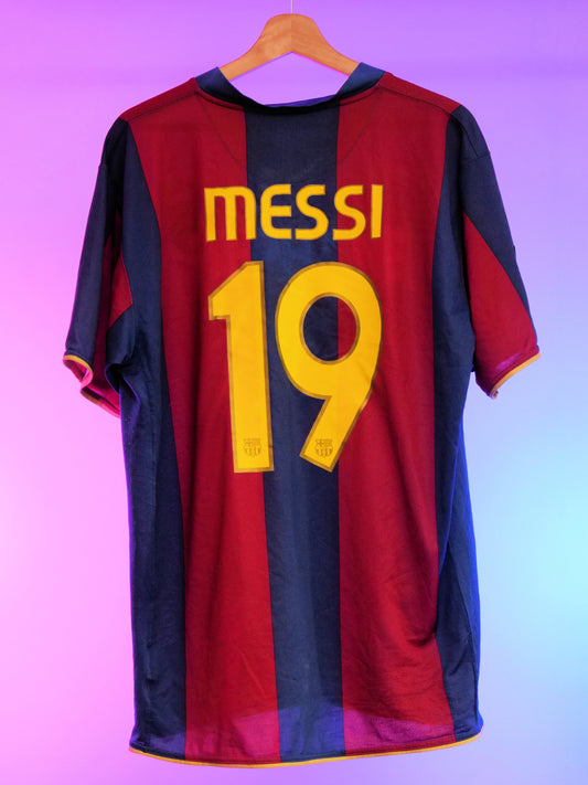 Barcelona 2007/2008 Home Shirt (#19 Messi) (XL)