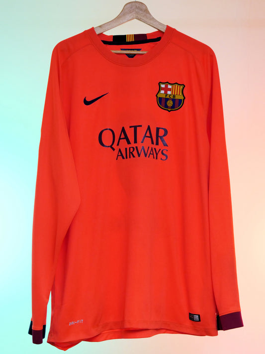 Barcelona 2014/2015 Away Shirt Longsleeve (#9 Suárez) (XXL)