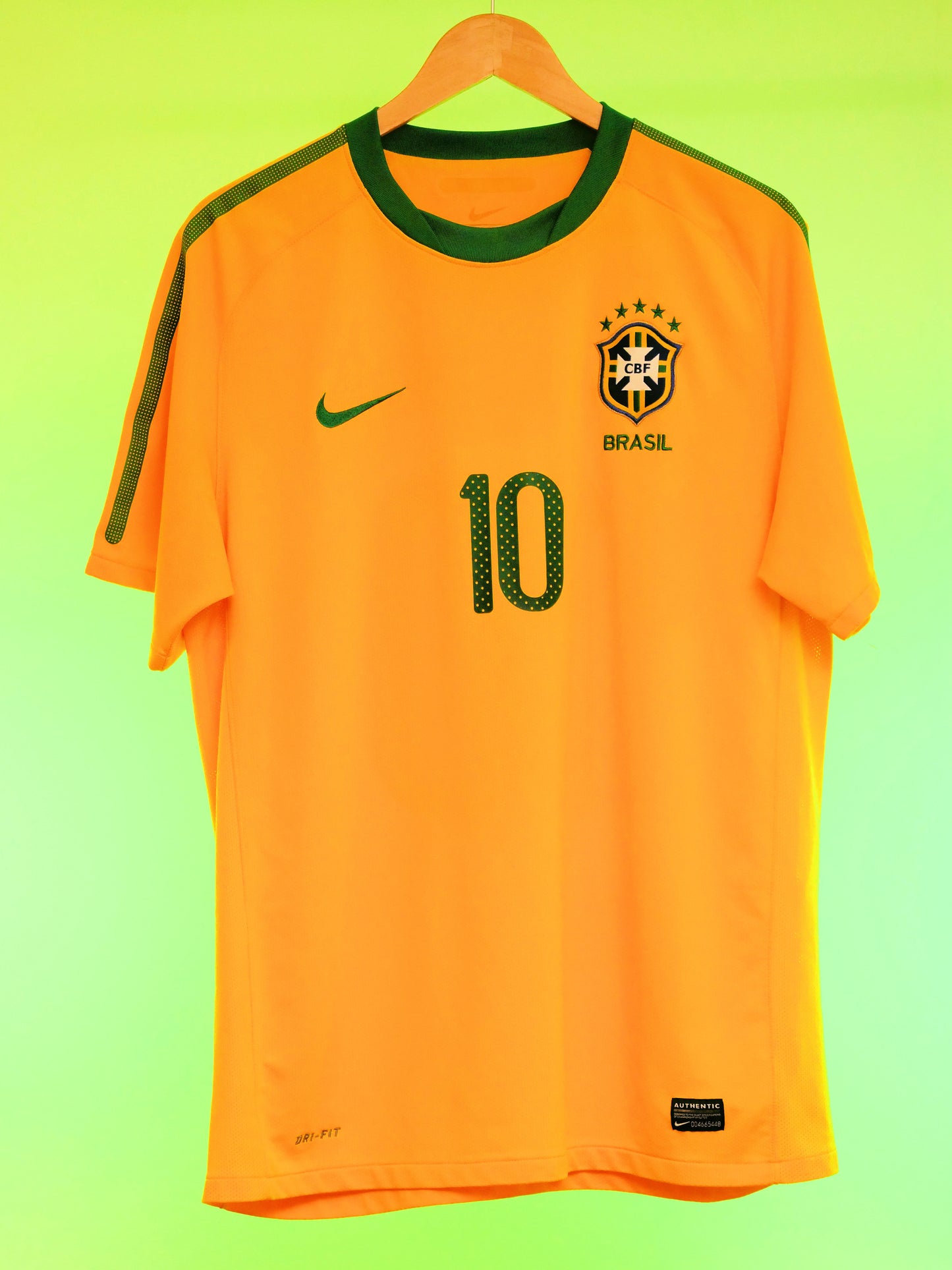 Brazil 2010 Home Shirt (#10 Ronaldinho) (L)