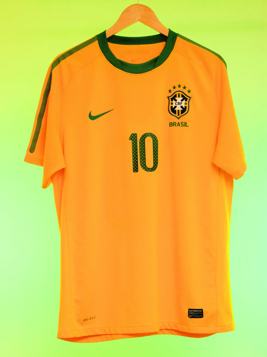 Brazil 2010 Home Shirt (#10 Ronaldinho) (L)