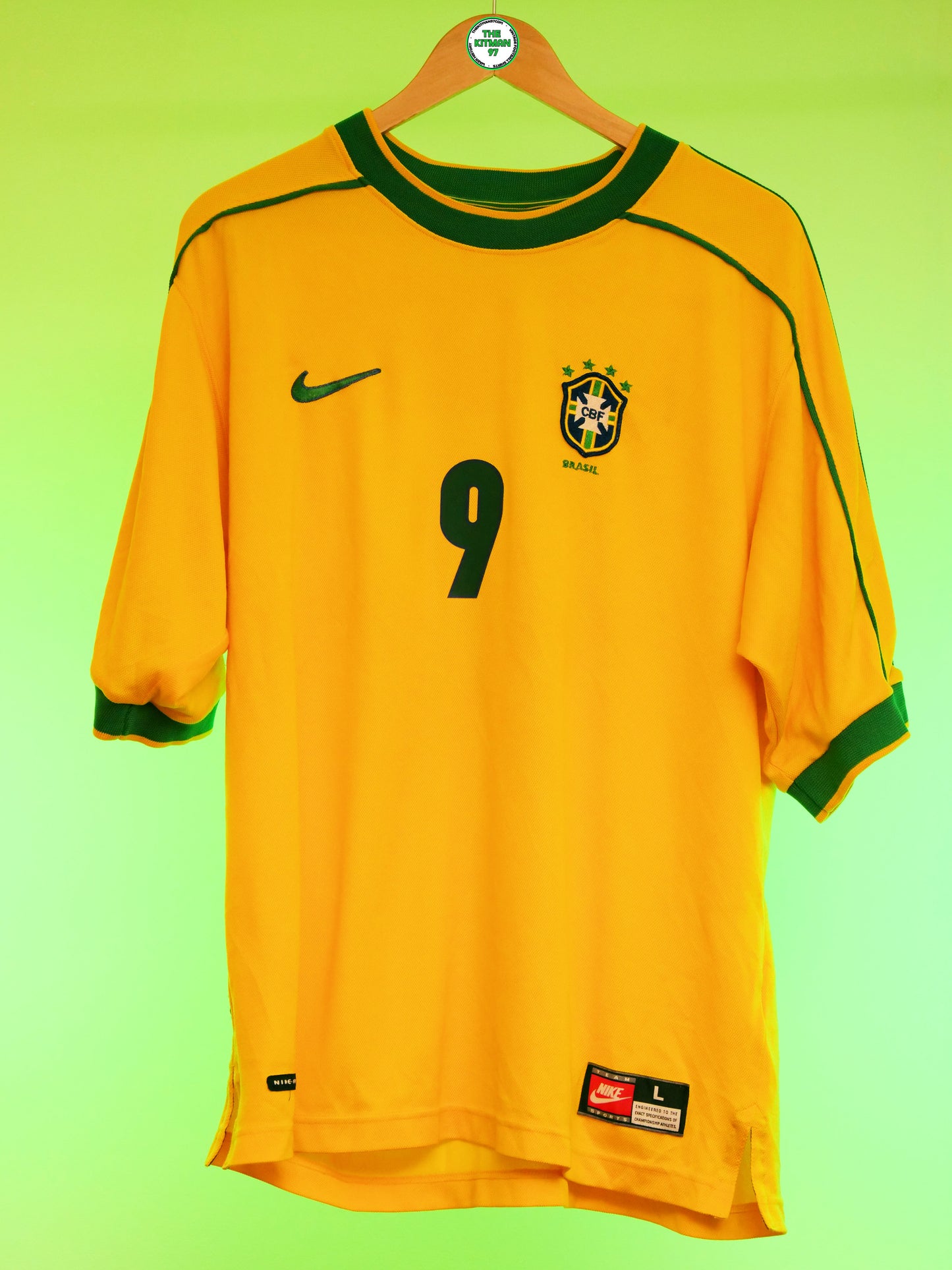 Brazil 1999 Home Shirt (#9 Ronaldo) (L)