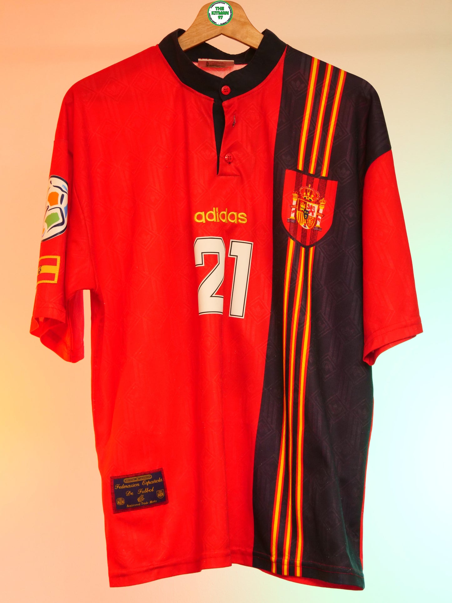Spain 1996/1998 Home Shirt (#21 Luis Enrique) (L)