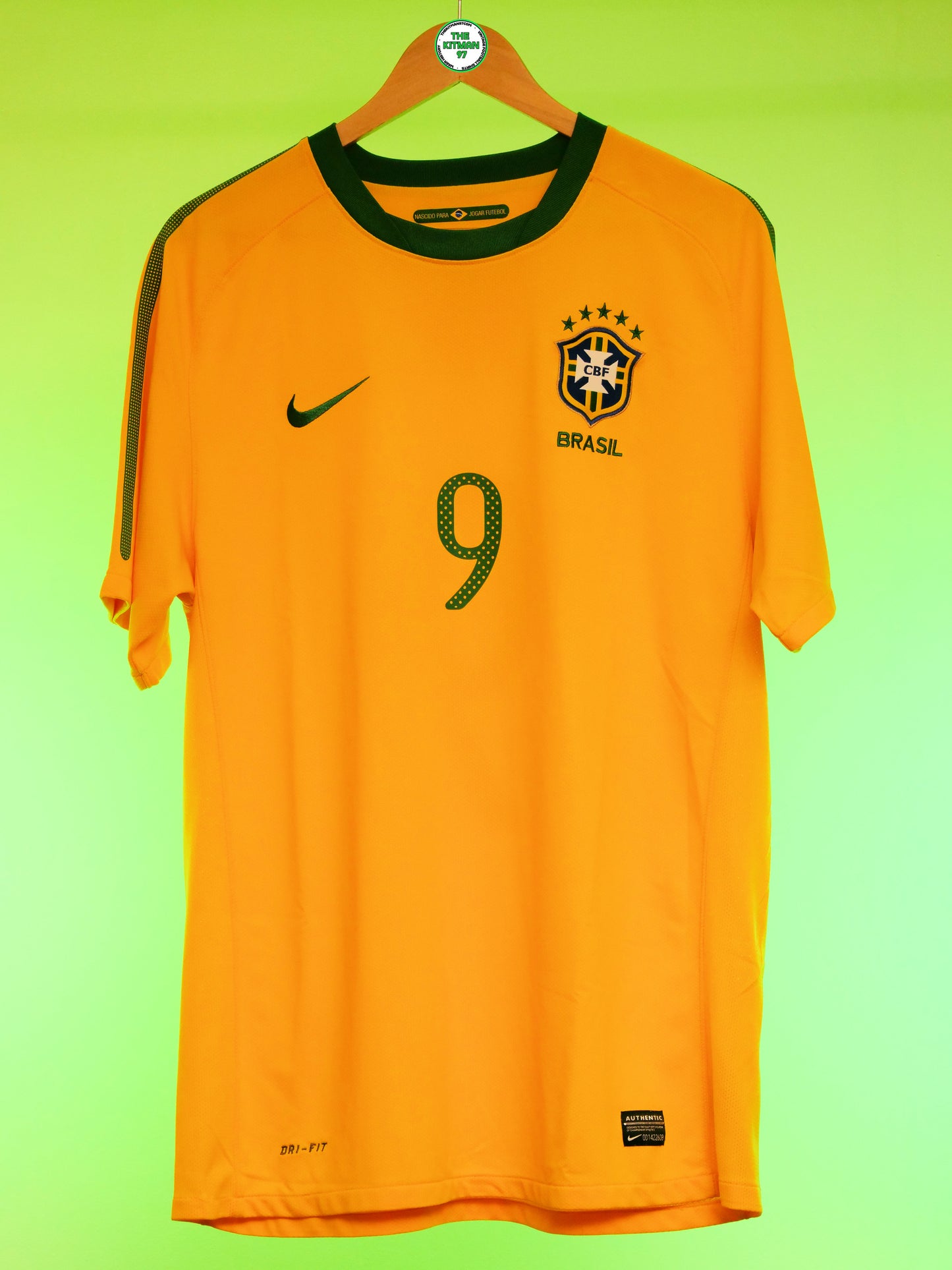 Brazil 2010 Home Shirt (#9 Fabiano) (L)