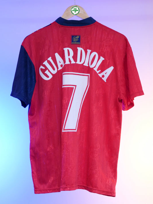 Spain 1996/1998 Home Shirt (#7 Guardiola) (L)