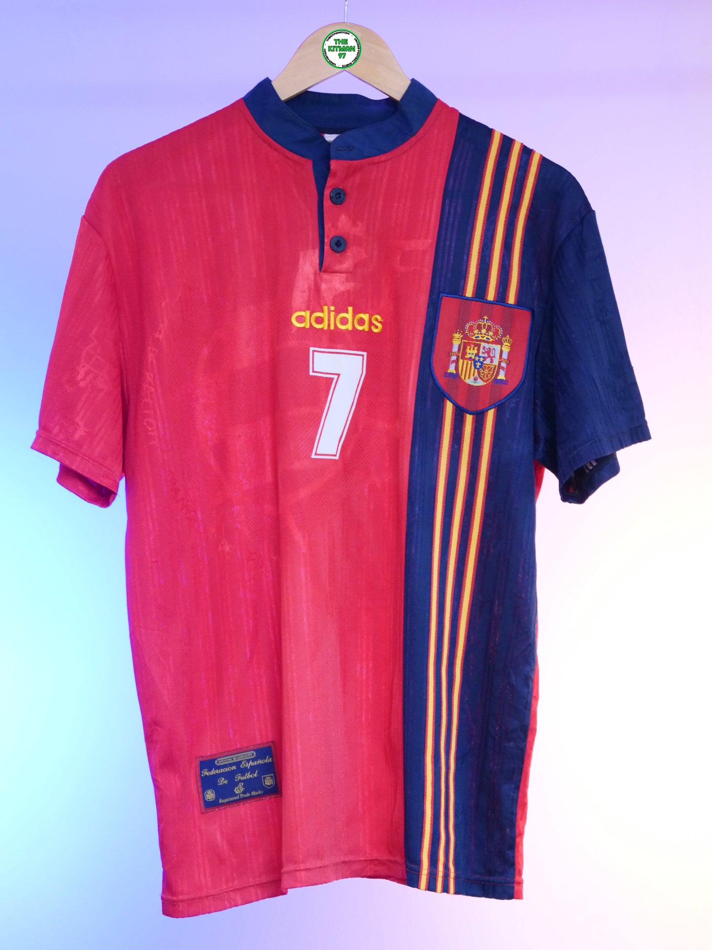 Spain 1996/1998 Home Shirt (#7 Guardiola) (L)