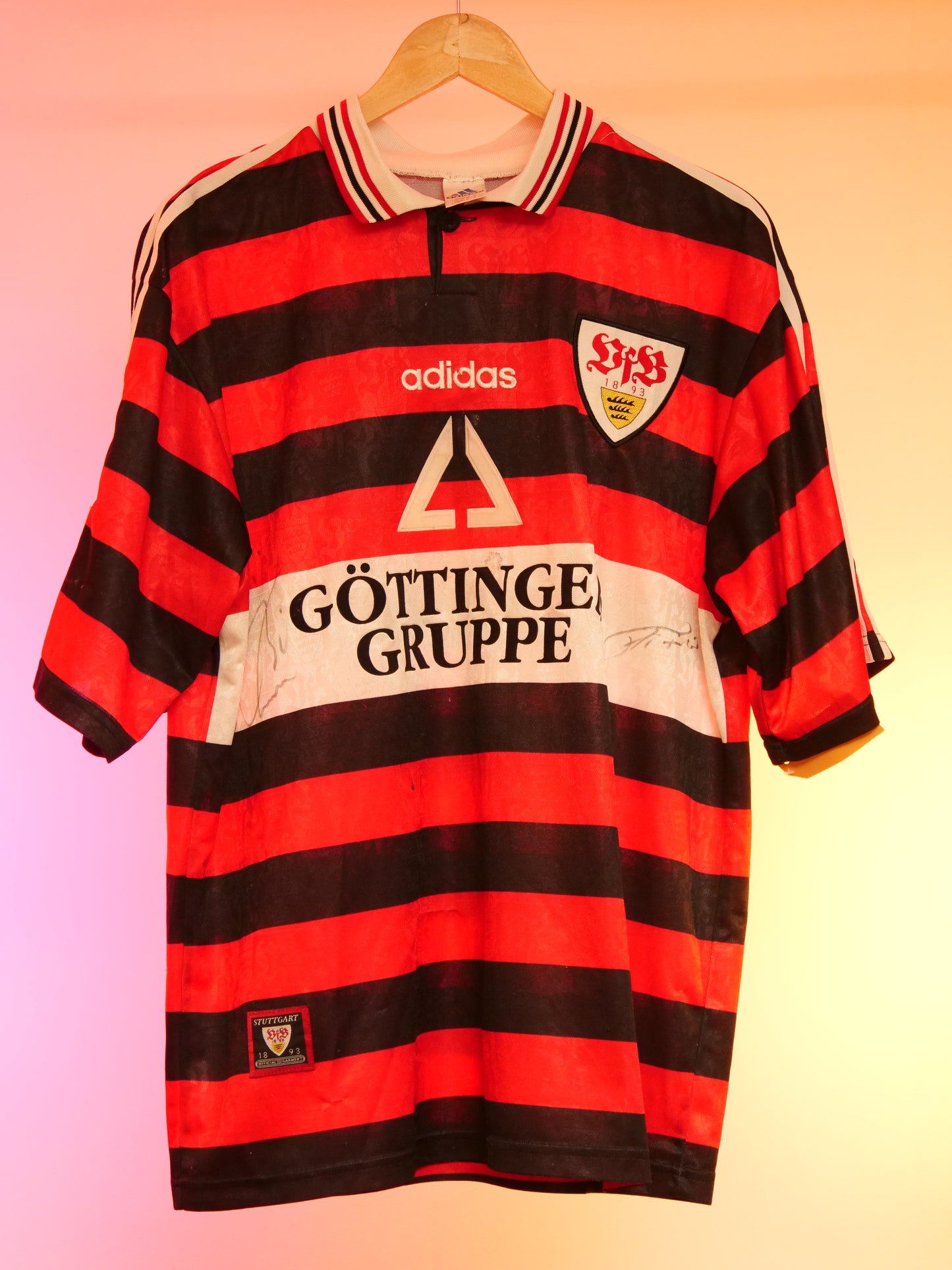 Stuttgart 1997/1998 Home Shirt (#11 Bobic) (Signed)