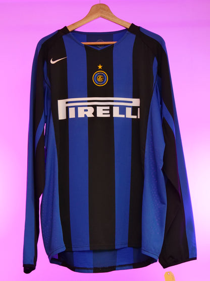 Inter Milan 2004/2005 Home Shirt Longsleeve (#10 Adriano) (XL)